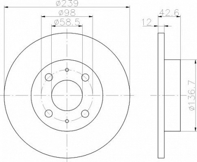 HELLA PAGID 8dd355101481 -  Тормозной диск
